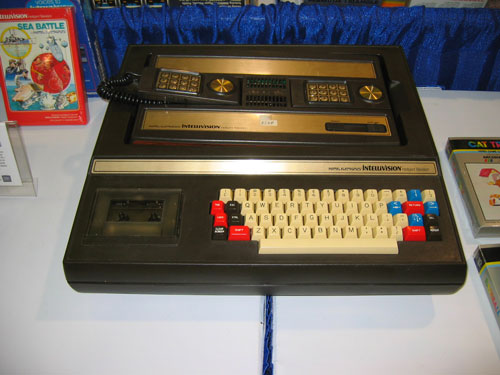 old game console with keyboard