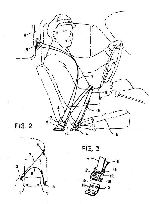 Three-Point Seat Belt Patent