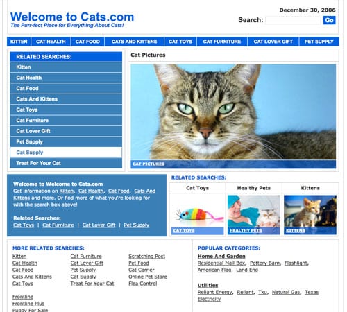 Cats.com December 2006