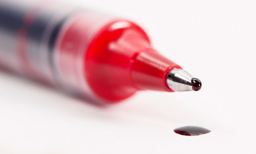 Red editing pen