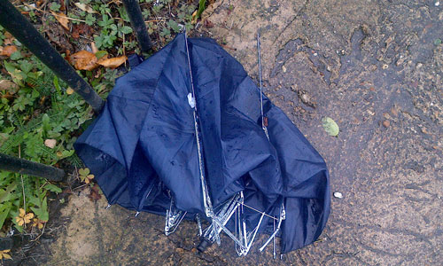 Broken umbrella