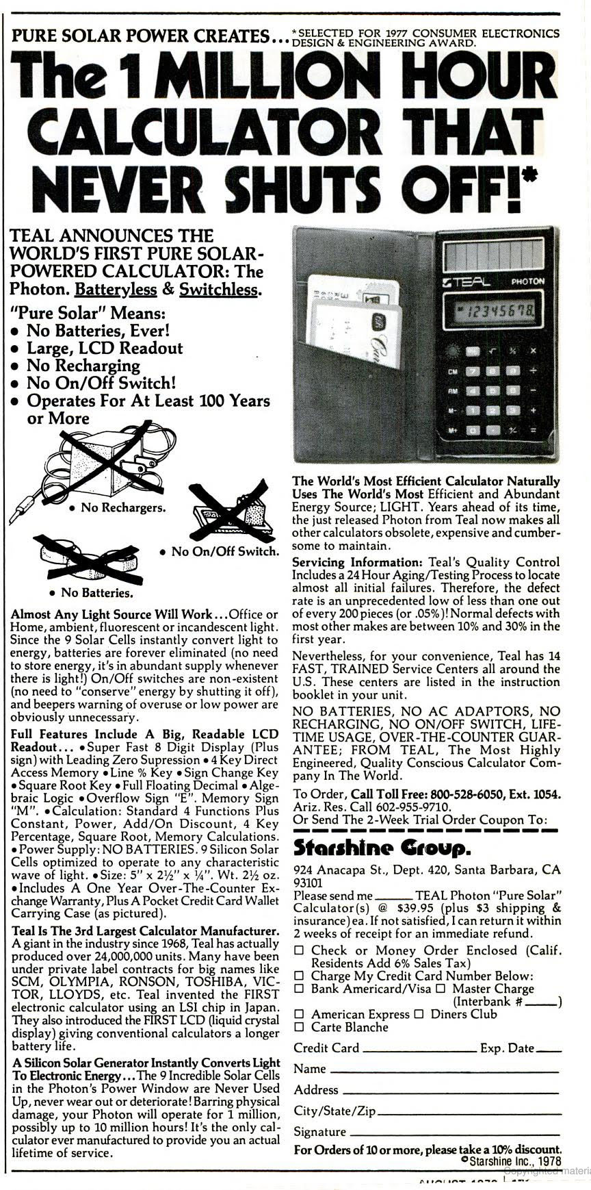 first solar calculator