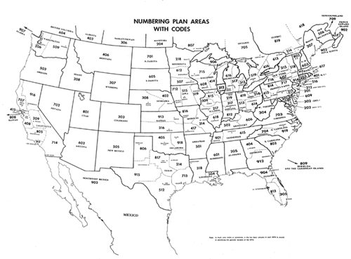 area codes by number usa