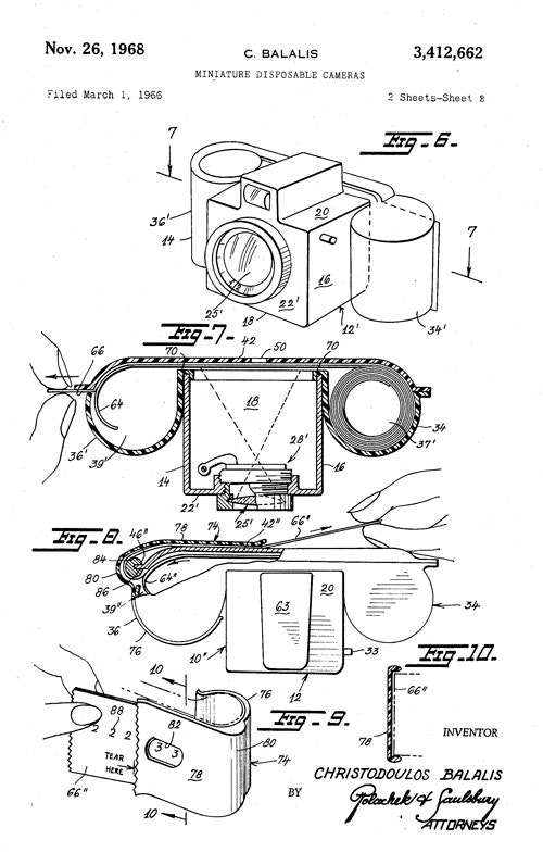 Disposable camera patent