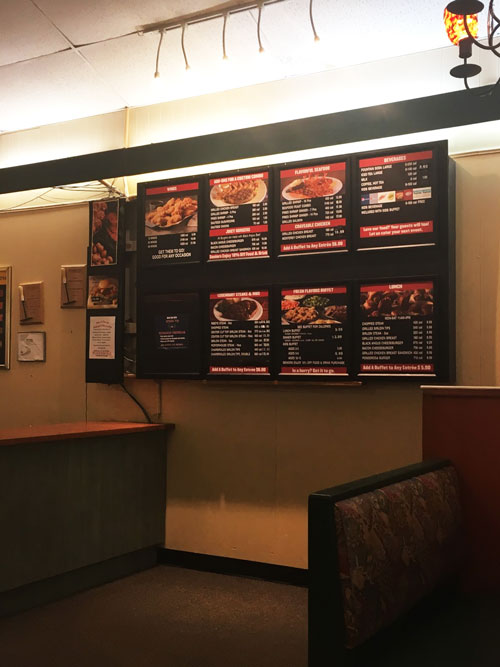 Ponderosa menu board