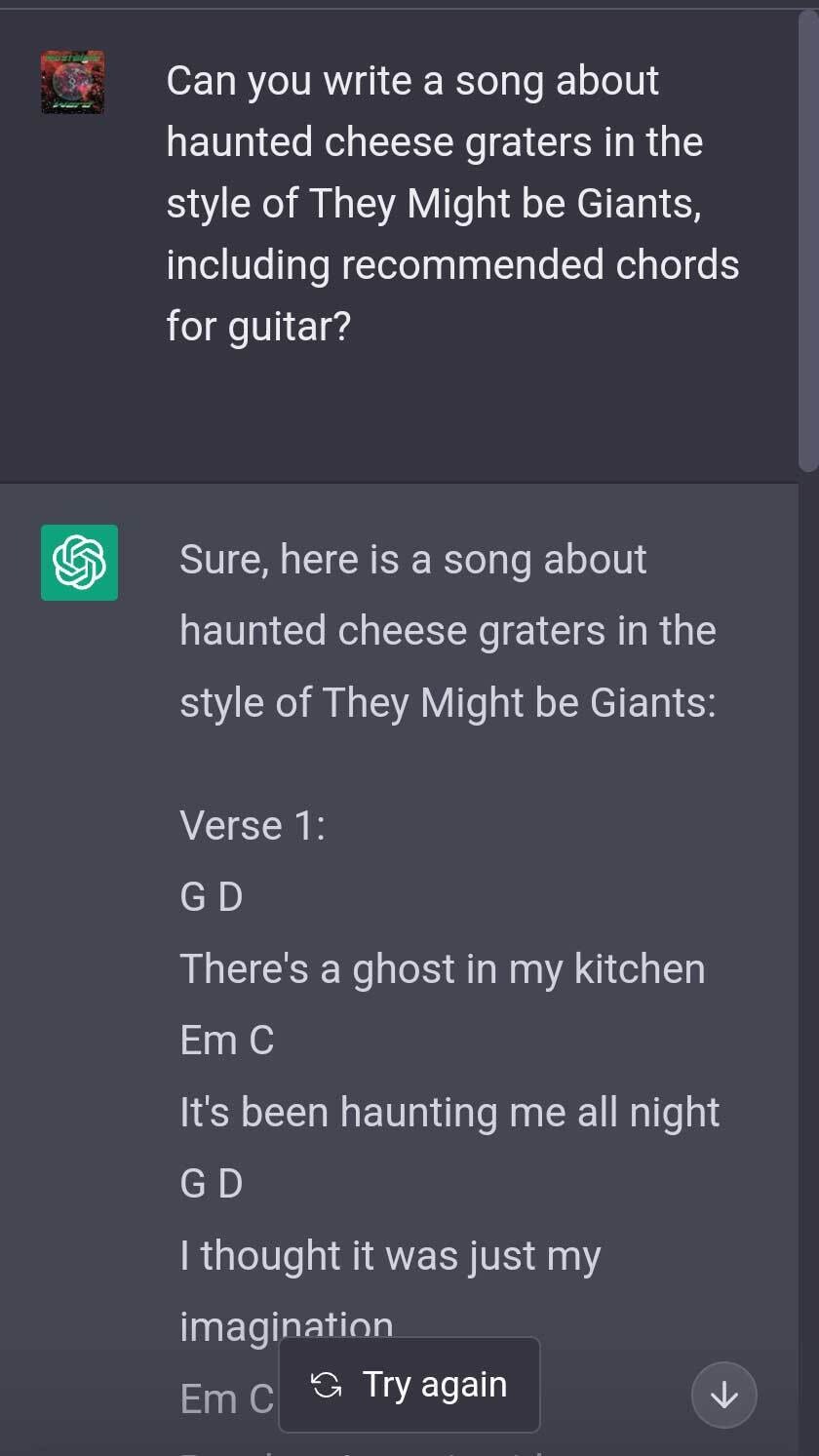 Chat GPT TMBG song