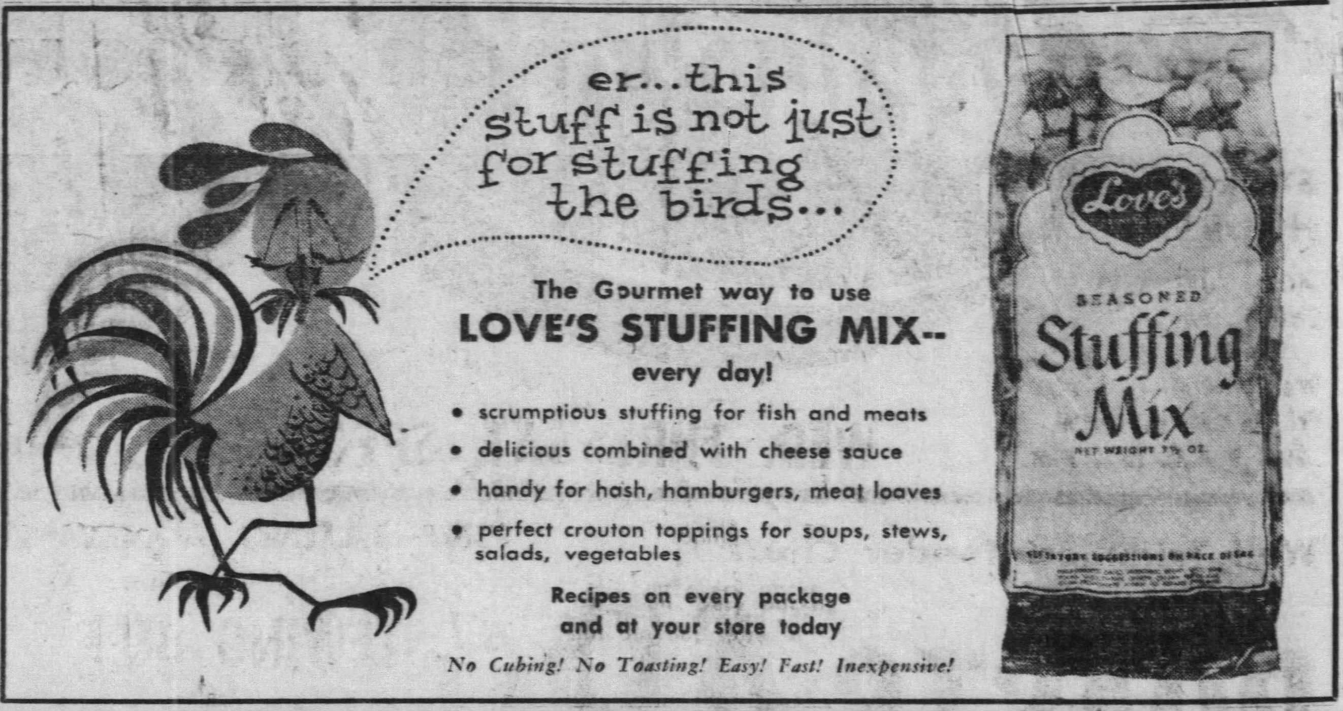 Love s seasoned stuffing mix ad