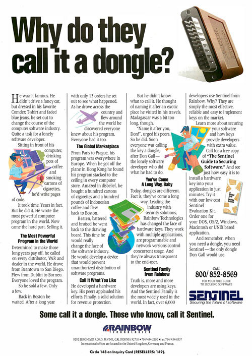 Rainbow Technologies Dongle Ad