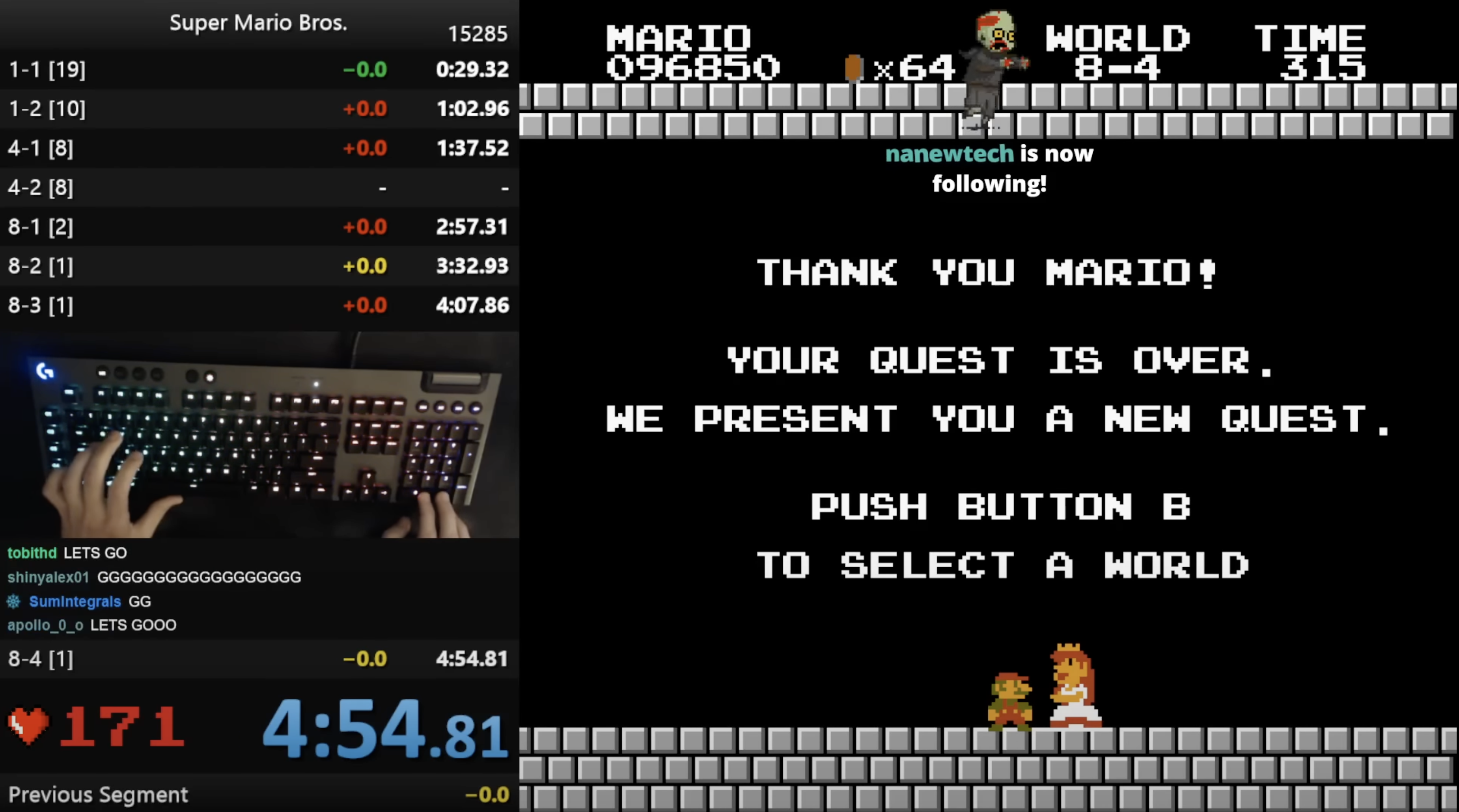 Niftski Breaks The Super Mario Bros. Speedrun Record With A