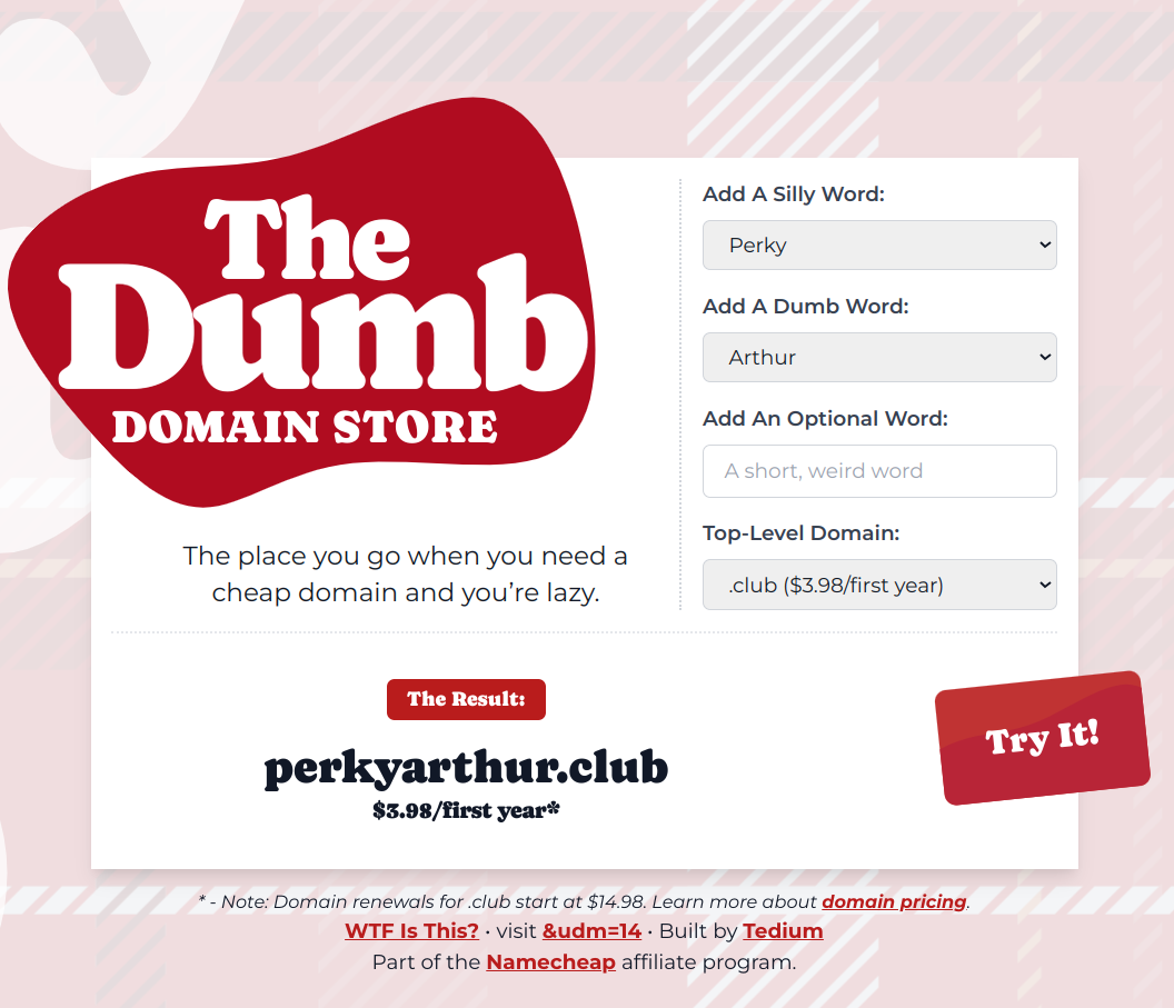 The Dumb Domain Store