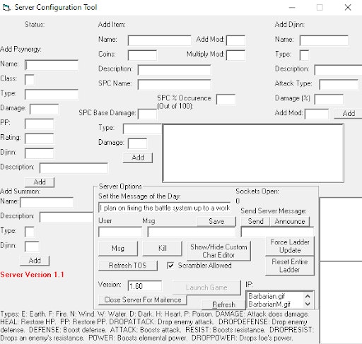 Server Configuration Tool