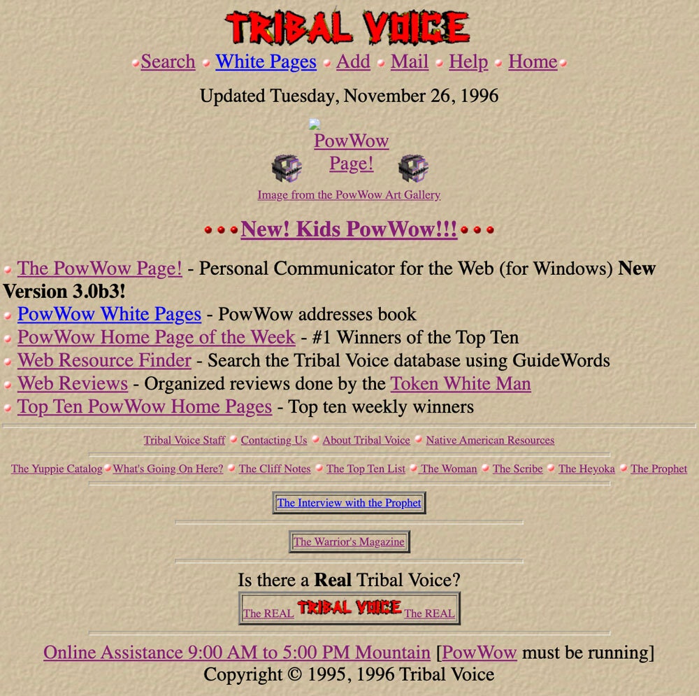 Tribal Voice Original Site