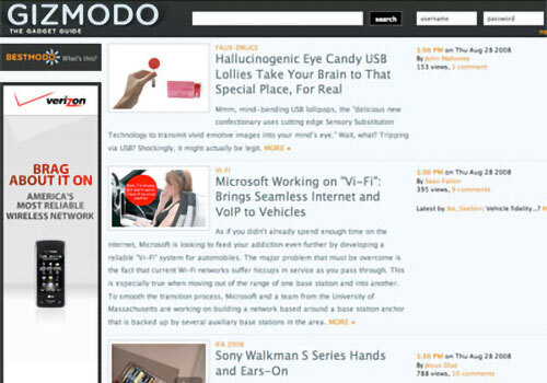 Gizmodo 2008